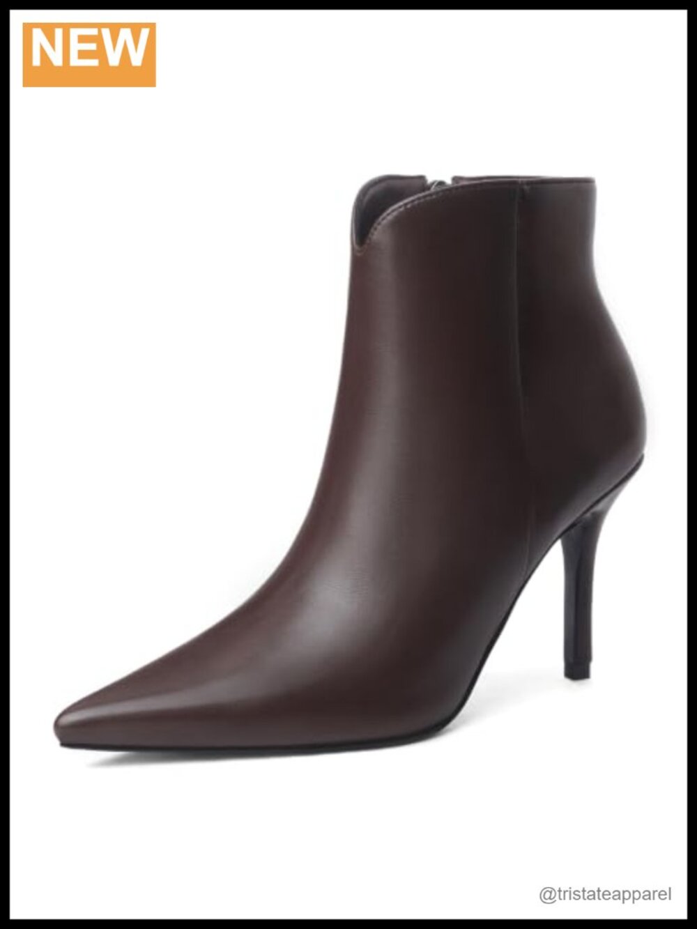 Lizeth Ankle Boots Women's Pointed Toe Stiletto Heel Faux Leather Zip Fall